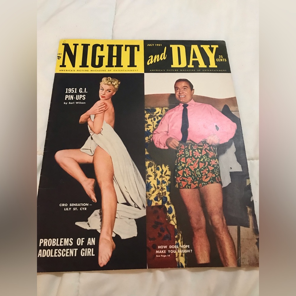 Vintage Night and Day Magazine July 1951 GI Pin-Ups & Bob Hope